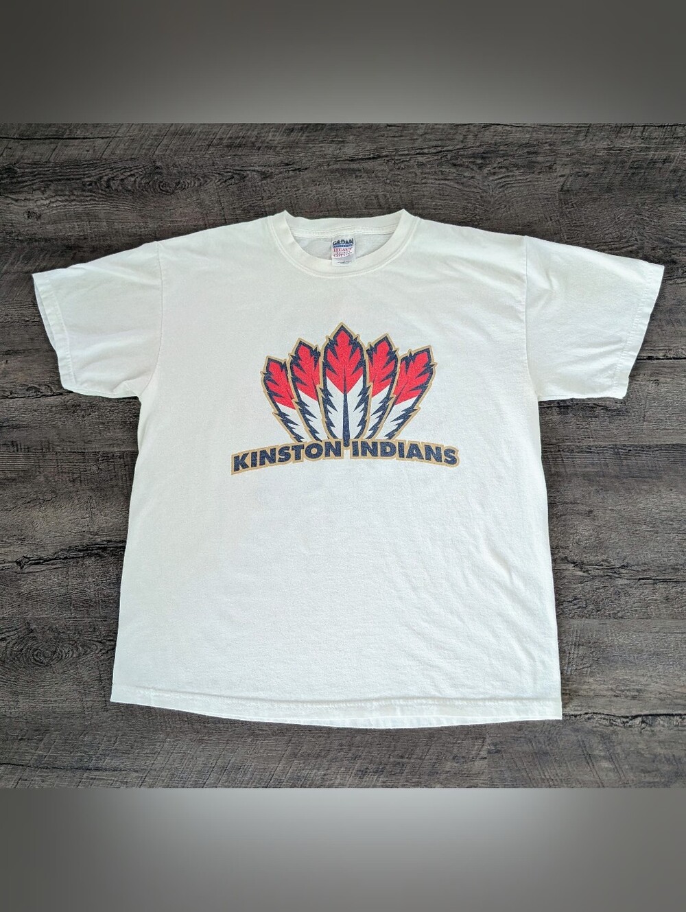 Vintage Kinston Indians MiLB Carolina League Y2K Single A Baseball T-Shirt Sz L